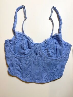 Gilly Hicks Periwinkle Lace Longline Bralette